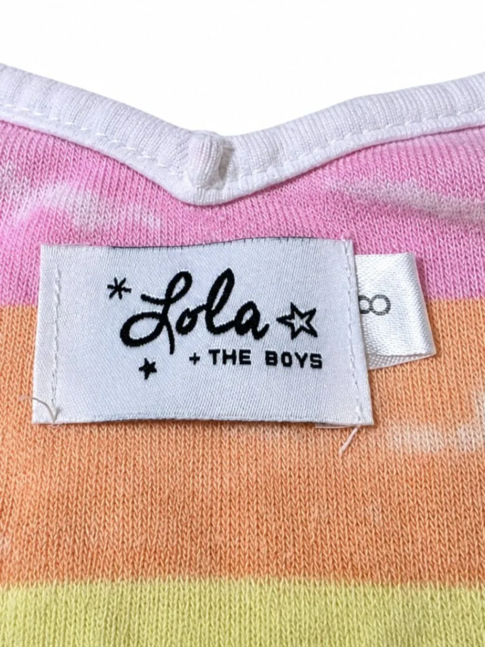 Lola + The Boys Girls Rainbow Striped Romper Heart Beaded Straps Size 8